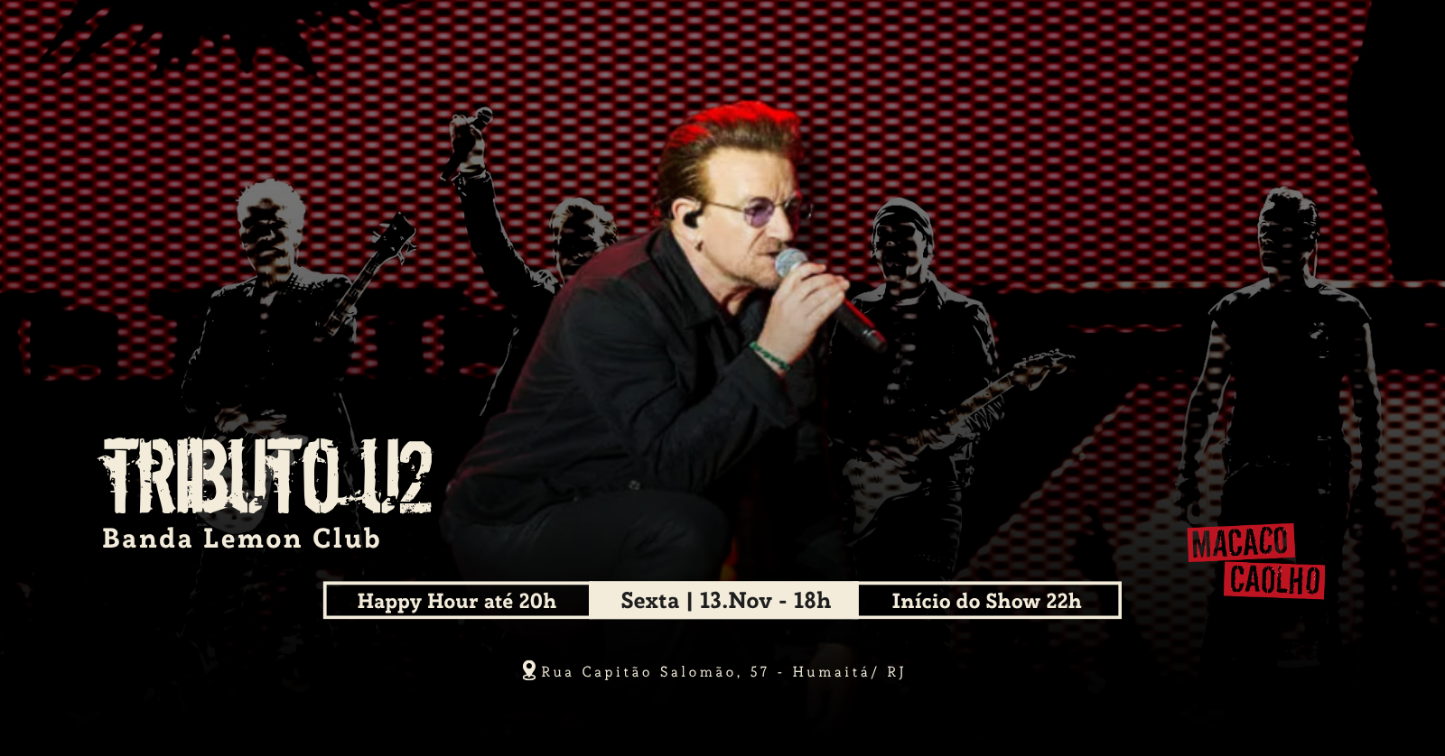 Divulgação: Tributo U2 - Banda Lemon Club - SEX 13.11