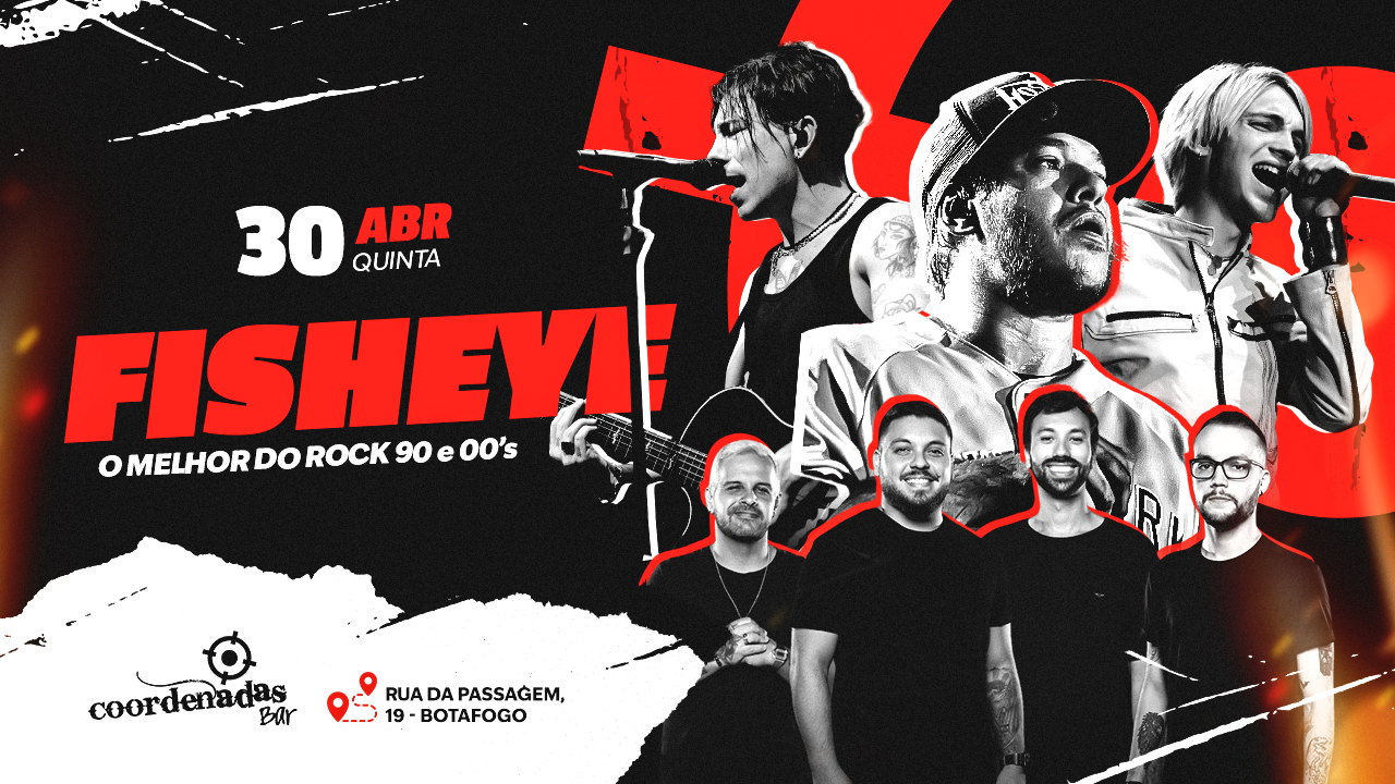 Banda Fisheye - Pop Rock 90/2000 no Coordenadas bar  