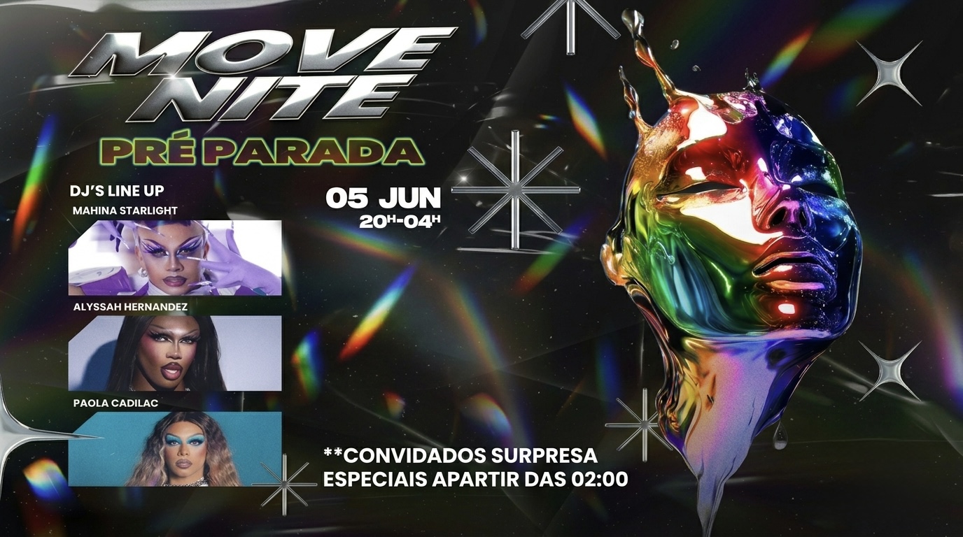 MOVE NITE — PRIDE | Pop e Funk  | Entrada Gratuita até 23h - Sexta-feira 05.06