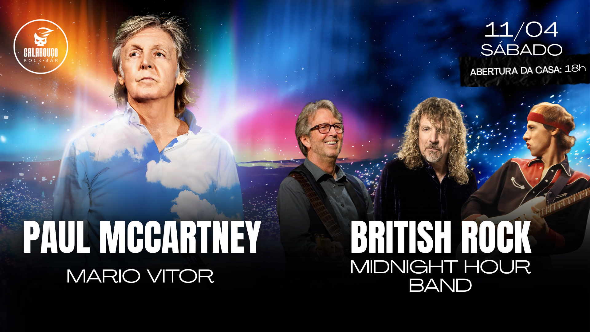 PAUL MCCARTNEY + BRITISH ROCK com Mario Vitor + Midnight Hour Band