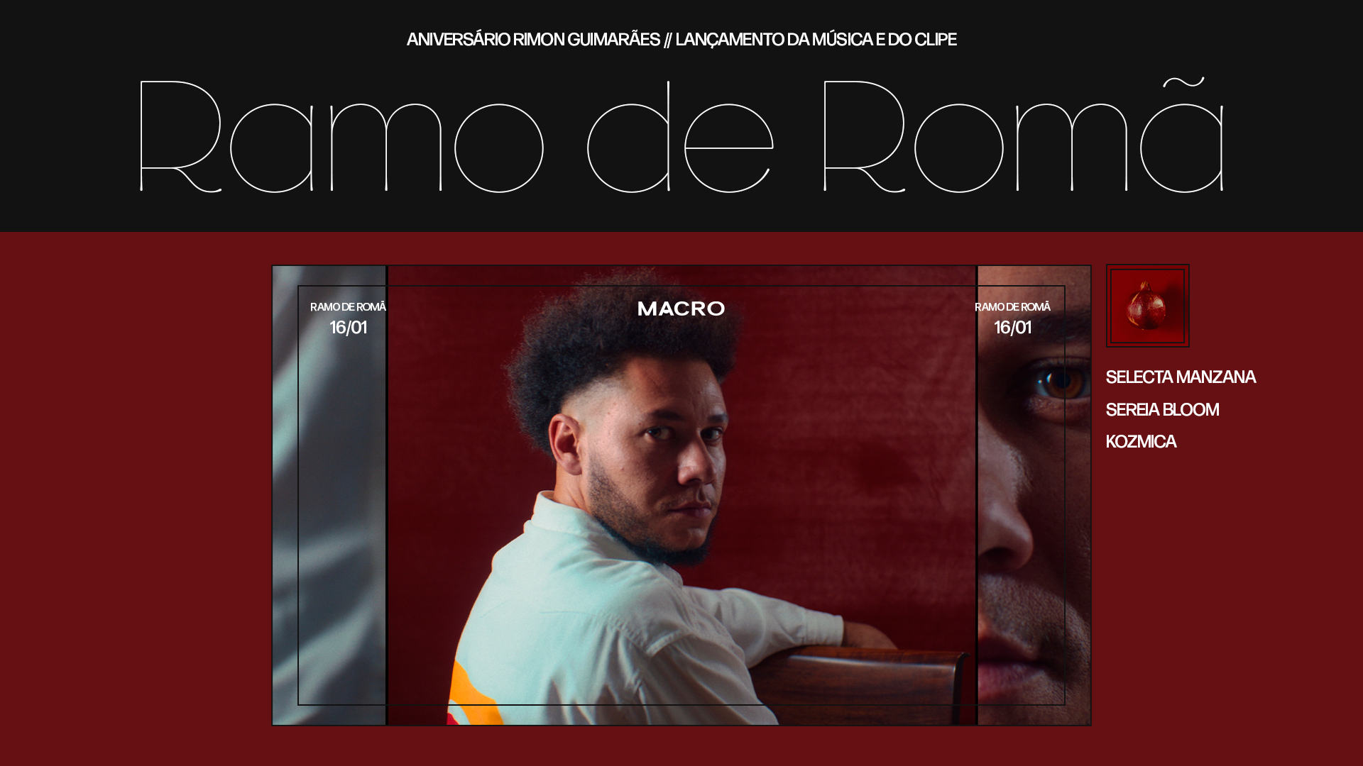 Lançamento da música e do clipe “Ramo de Romã” por Rimon Guimarães + Selecta Manzana + Kozmica + Sereia Bloom