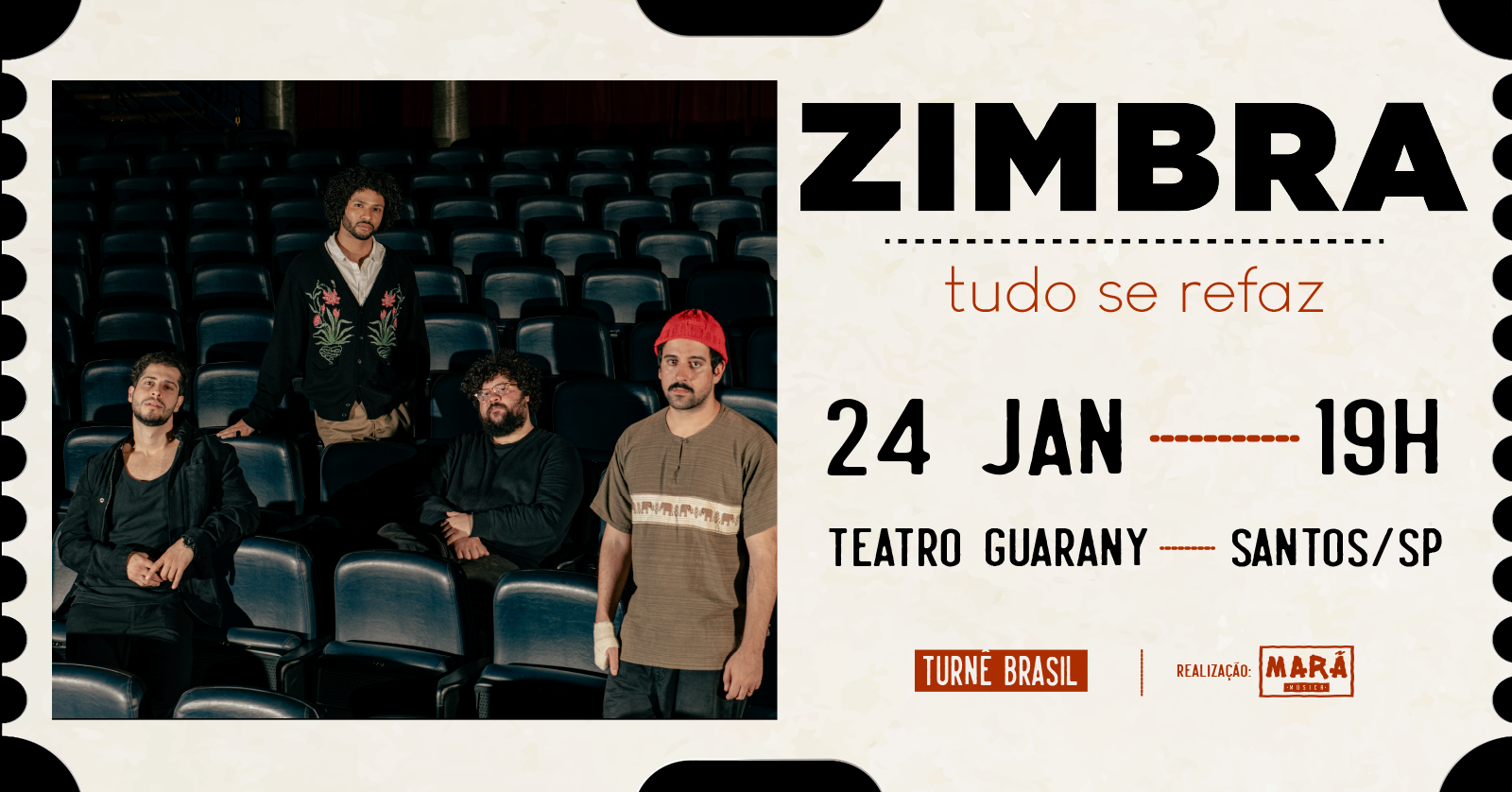 Zimbra em Santos - Ultimo show da turnê TUDO SE REFAZ. em Santos
