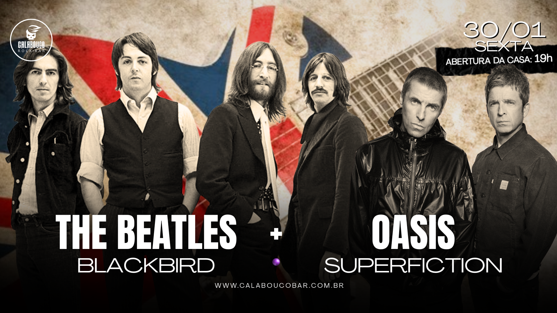 BEATLES + OASIS com BLACKBIRD E SUPERFICTION