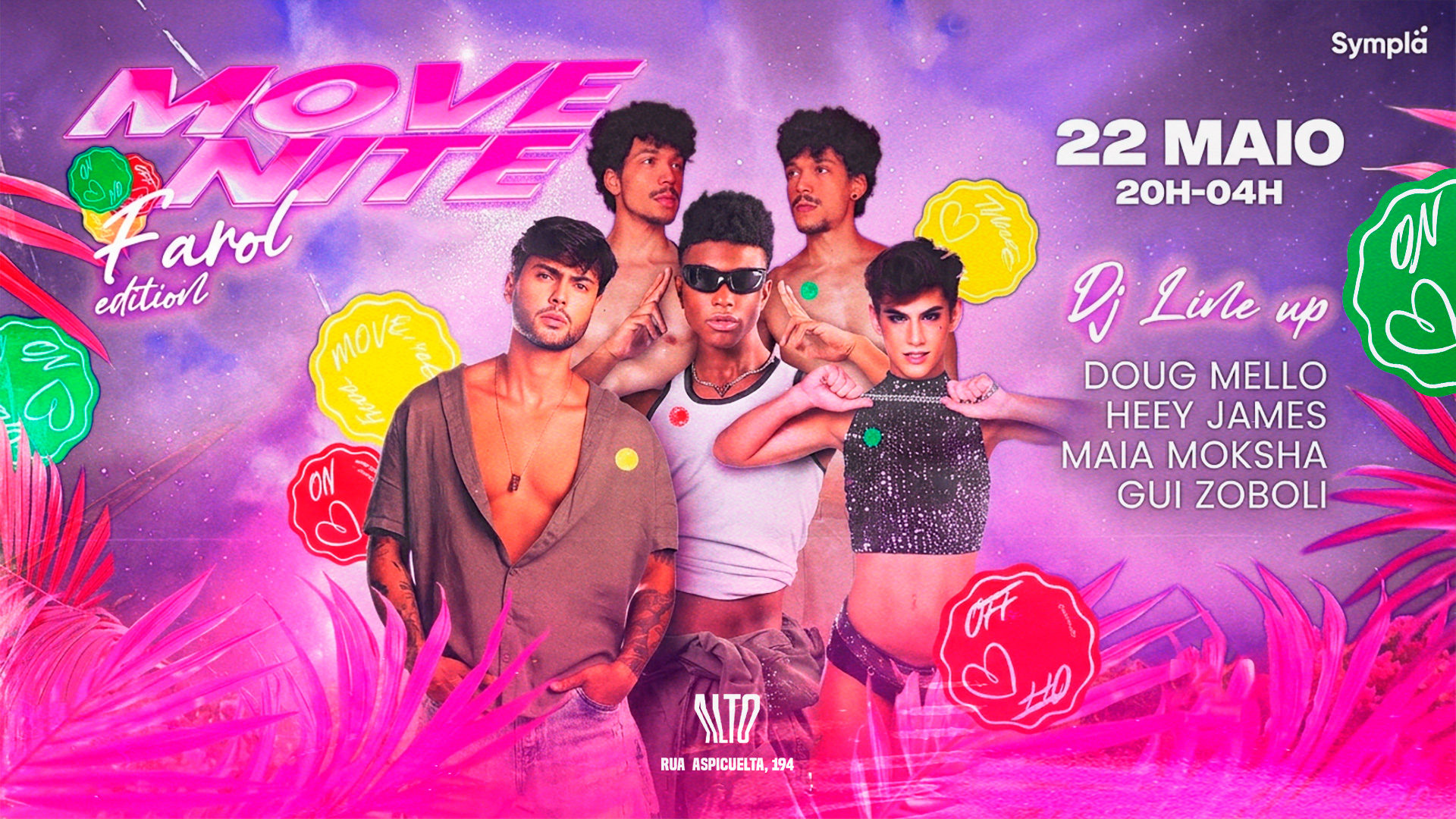 Move Nite | Pop, Funk e Summer Eletrohits | Entrada Gratuita até 23h - Sexta-feira 22.05