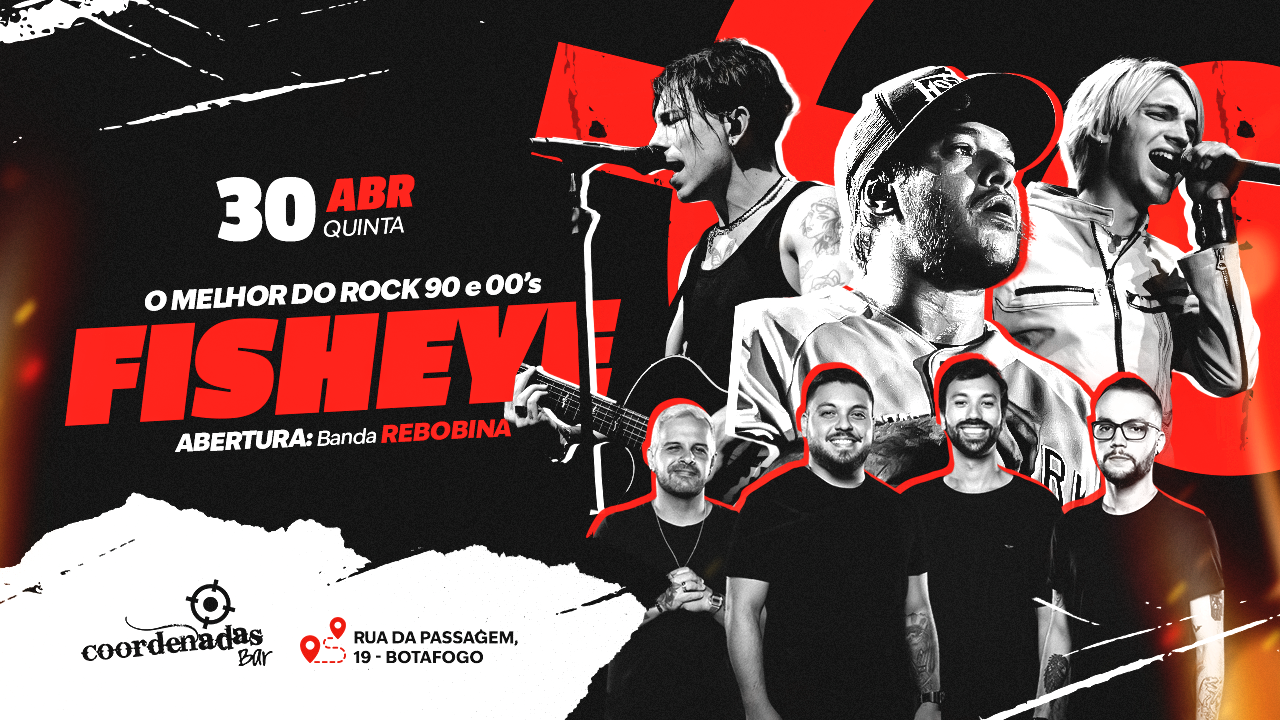 Banda Fisheye - Pop Rock 90/2000 no Coordenadas bar  