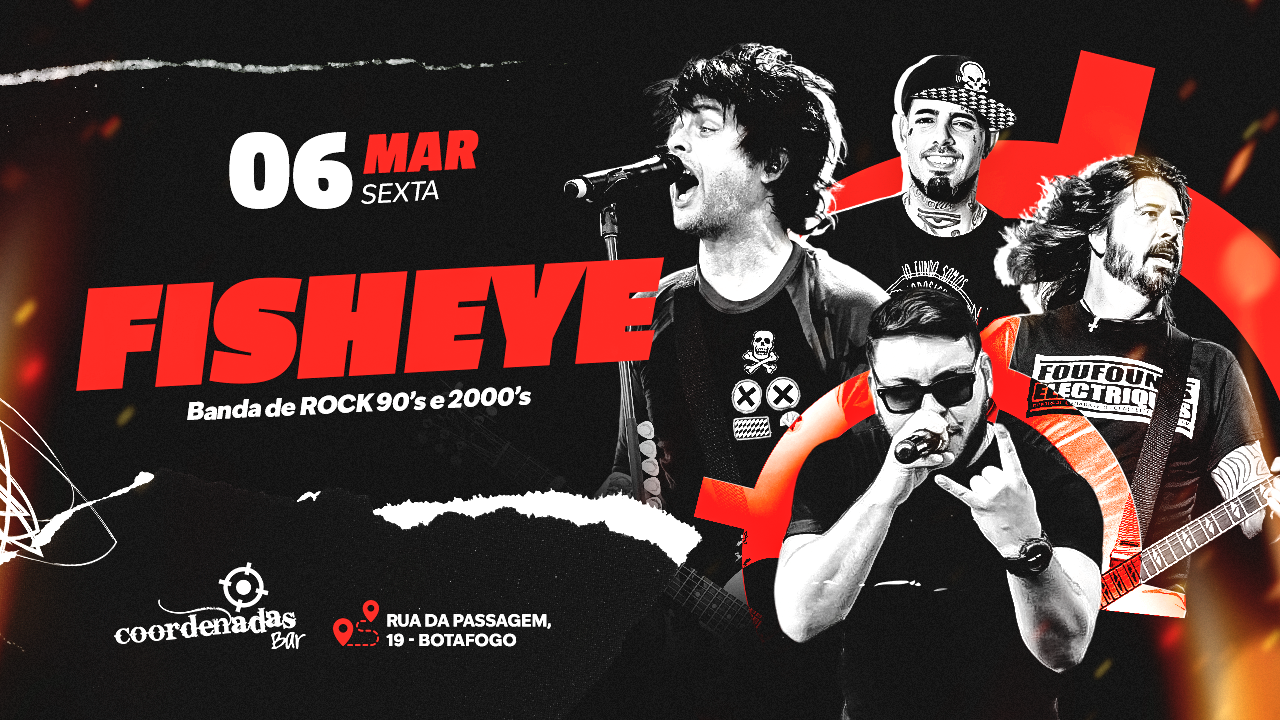 Banda Fisheye Pop Rock 90/2000 no Coordenadas bar  